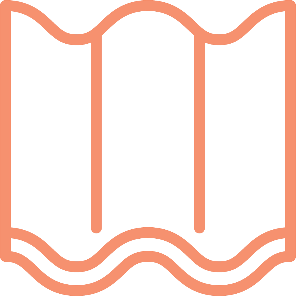 Orange icon of clay tiles.