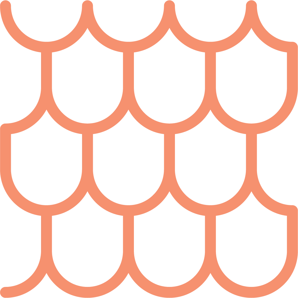 Orange icon of shingles.